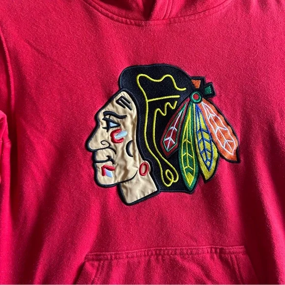 NHL Chicago Blackhawks Youth Size Large (14/16) Red Hoodie Pullover - Picture 2 of 7